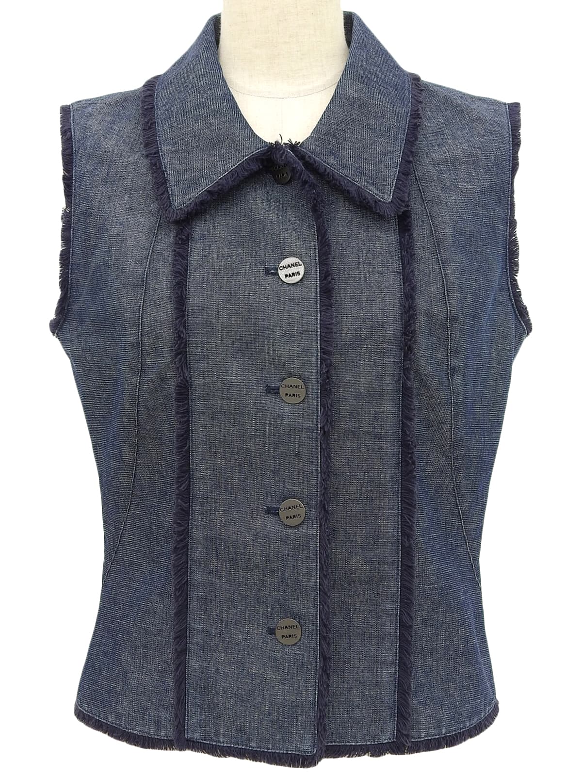 2000年製 デニムロゴボタンベスト インディゴ