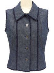 2000年製 デニムロゴボタンベスト インディゴ