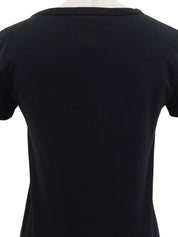 Rhinestone Macadam Logo Short Sleeve Top in Black