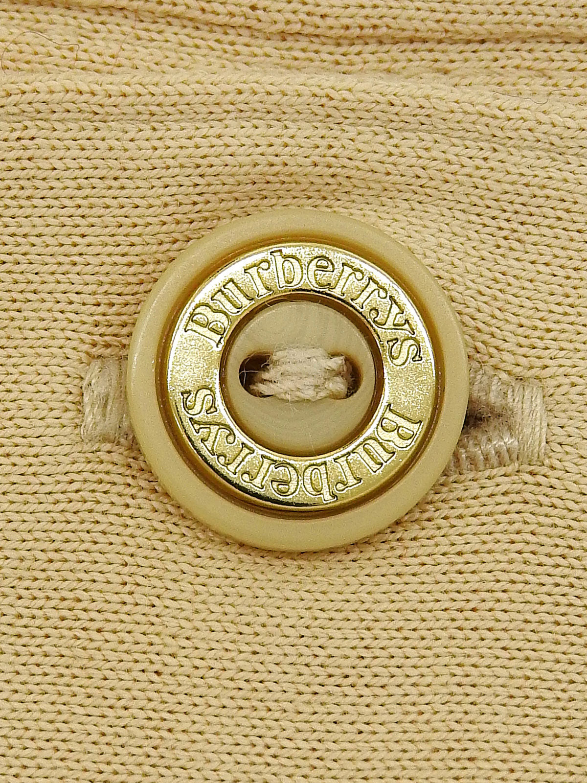 ロゴ刺繍ロングスリーブポロシャツ　ベージュ／ブラウン