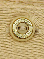 ロゴ刺繍ロングスリーブポロシャツ　ベージュ／ブラウン