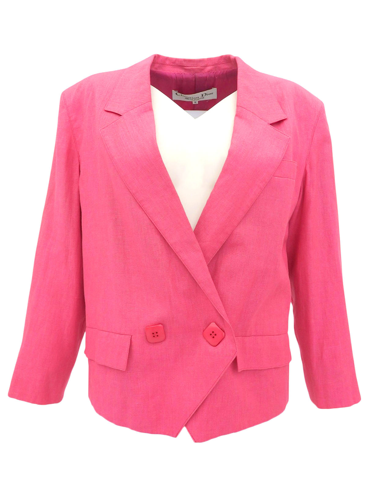 Pink square button jacket
