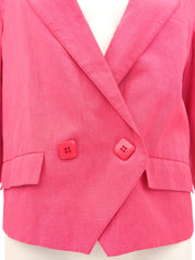 Pink square button jacket
