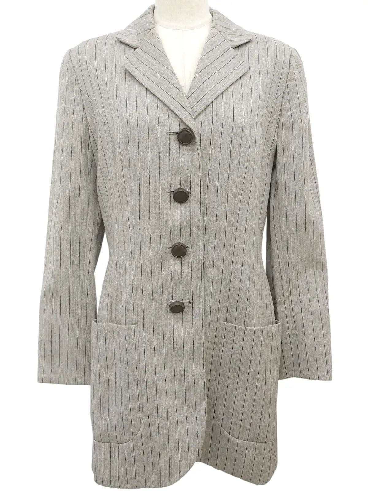 Striped pattern jacket in greige