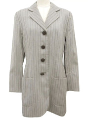 Striped pattern jacket in greige