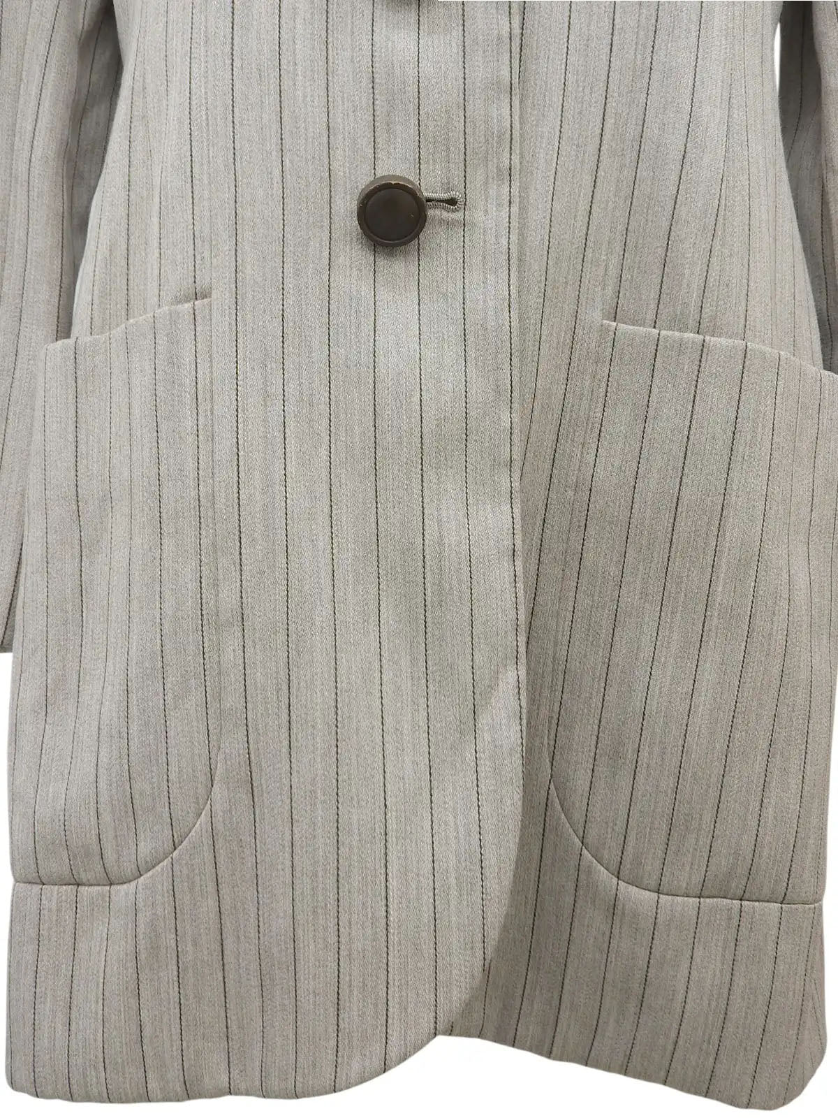 Striped pattern jacket in greige