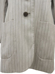 Striped pattern jacket in greige