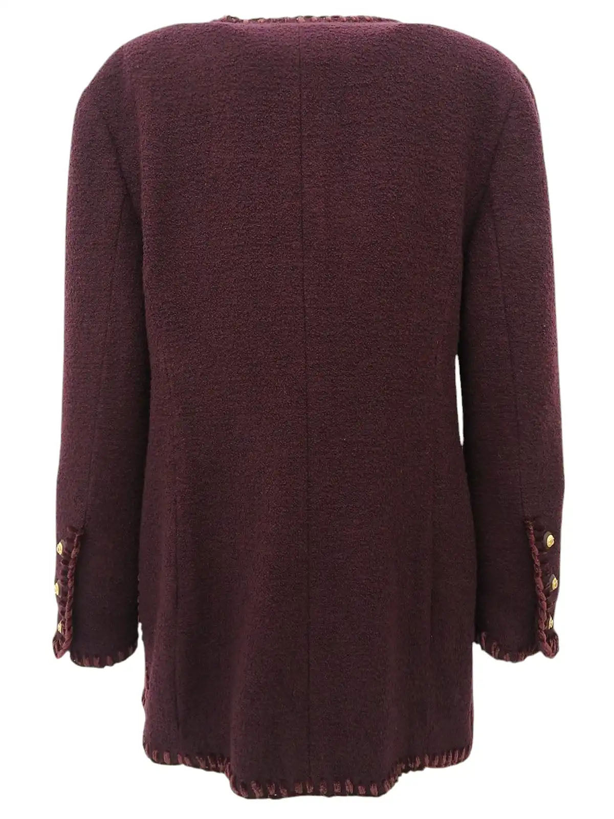 CCマークボタンデザインステッチジャケット　ボルドー