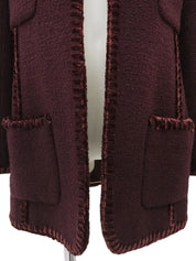 CC mark button design stitch jacket, burgundy