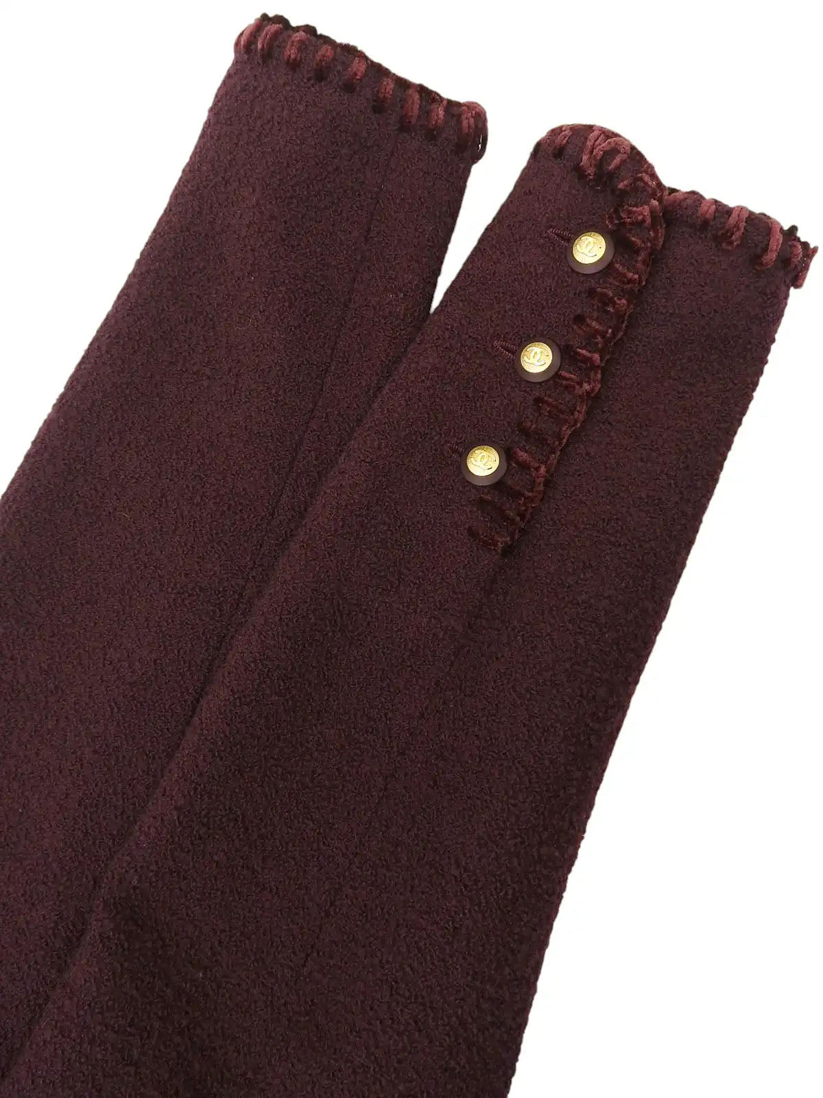 CCマークボタンデザインステッチジャケット　ボルドー