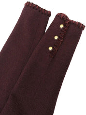 CCマークボタンデザインステッチジャケット　ボルドー