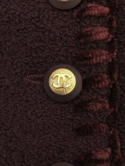 CC mark button design stitch jacket, burgundy