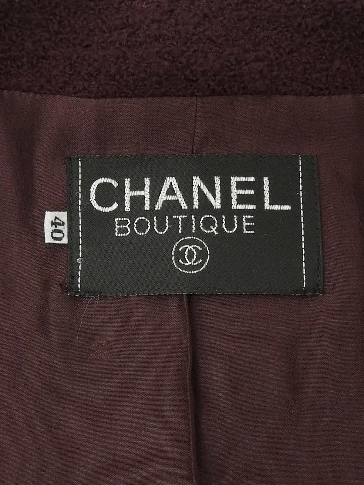 CCマークボタンデザインステッチジャケット　ボルドー