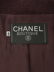 CCマークボタンデザインステッチジャケット　ボルドー