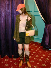 1998 Tweed CC Mark Button Cardigan Green/Brown