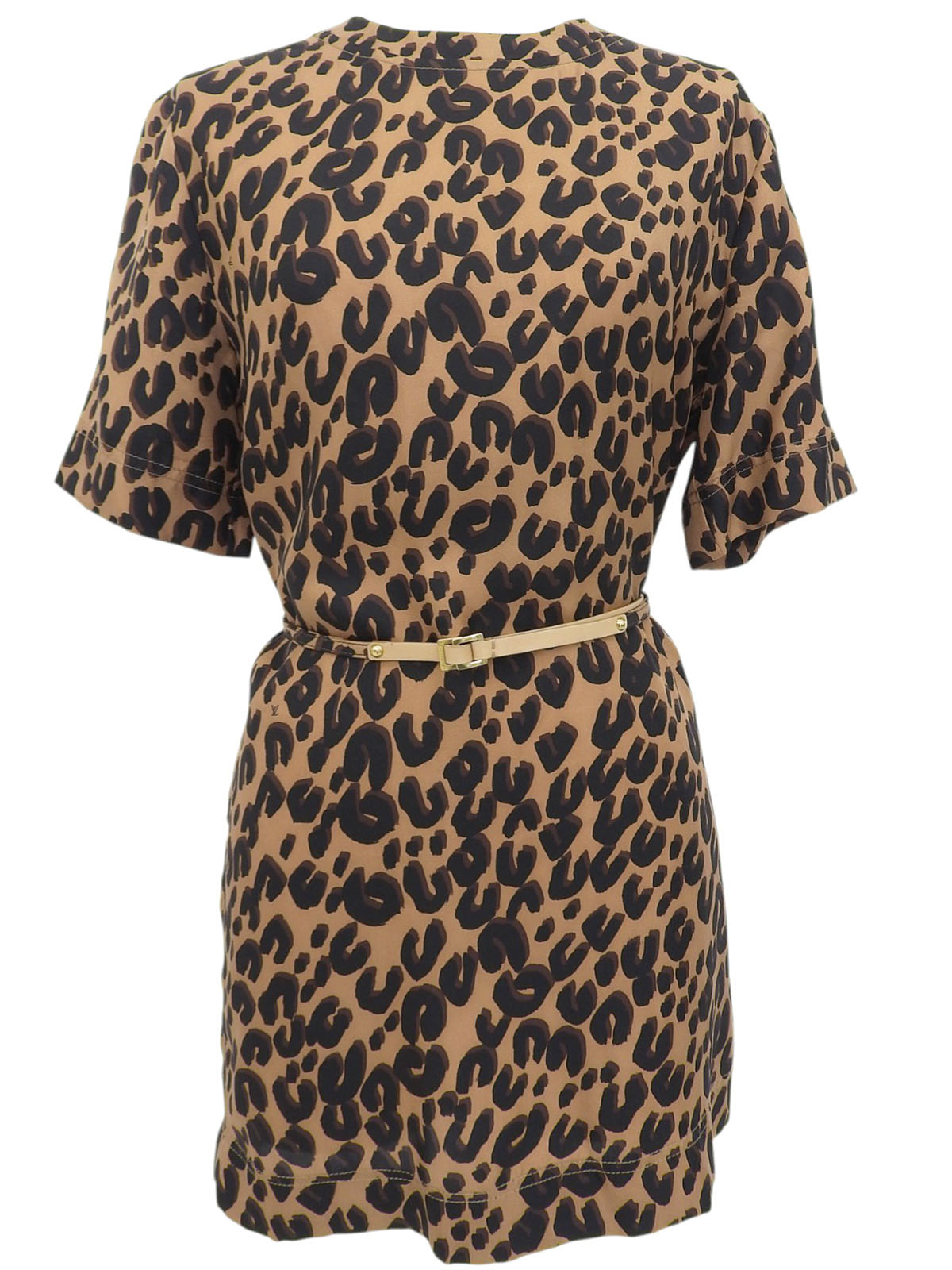 棕色豹纹连衣裙