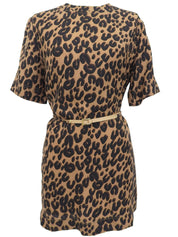 棕色豹纹连衣裙