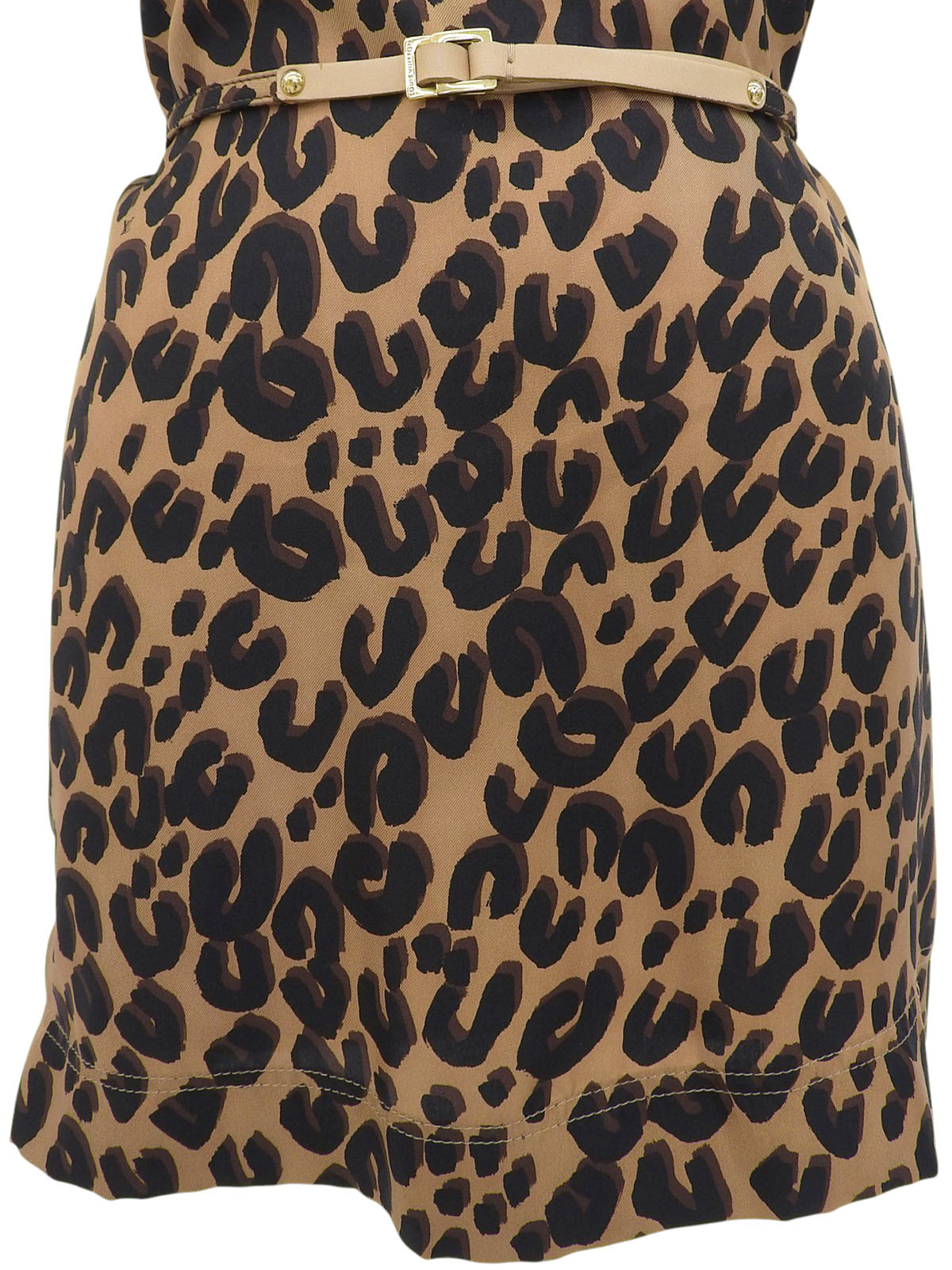 Leopard pattern dress in brown