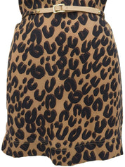 Leopard pattern dress in brown