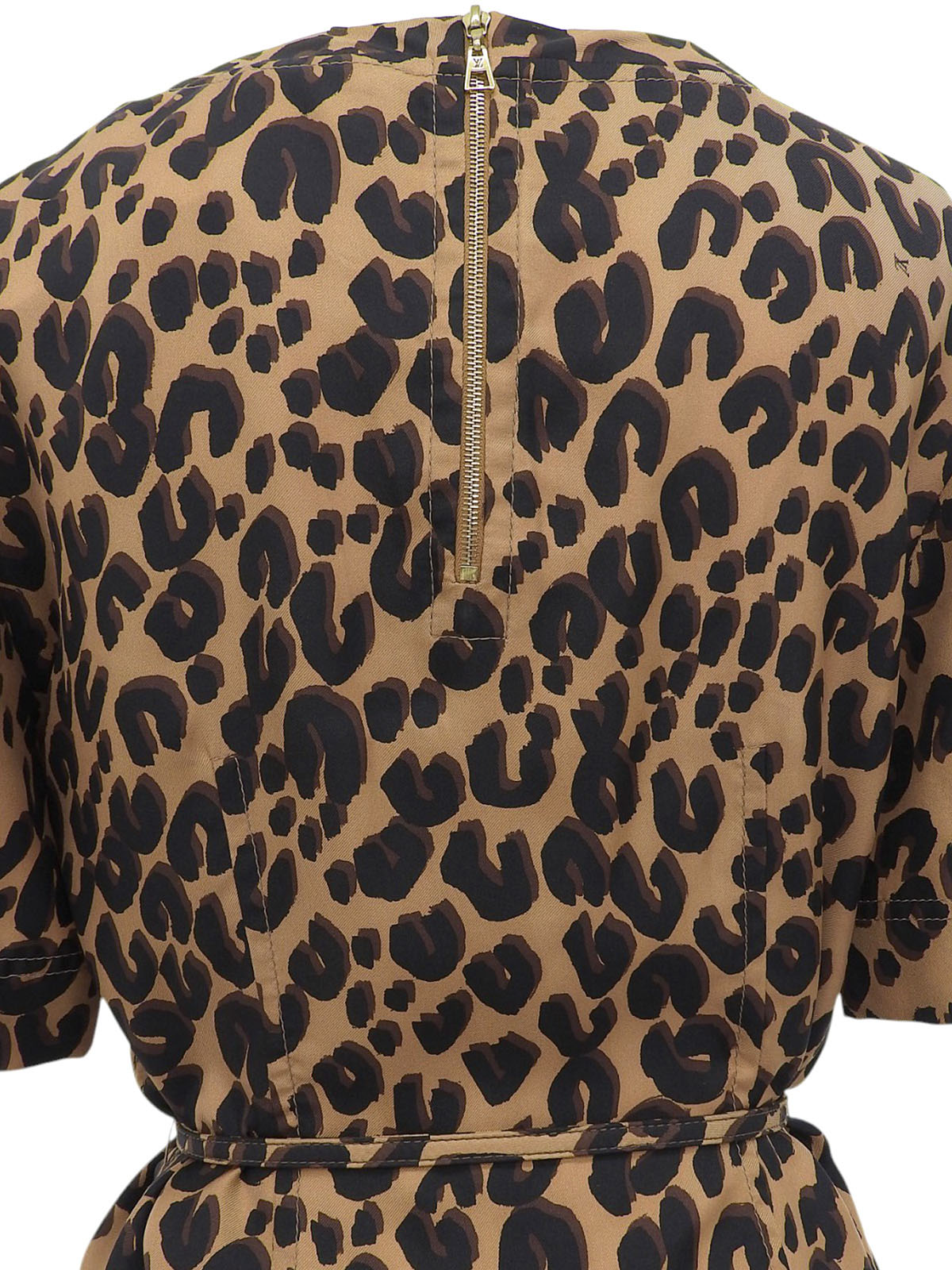 Leopard pattern dress in brown
