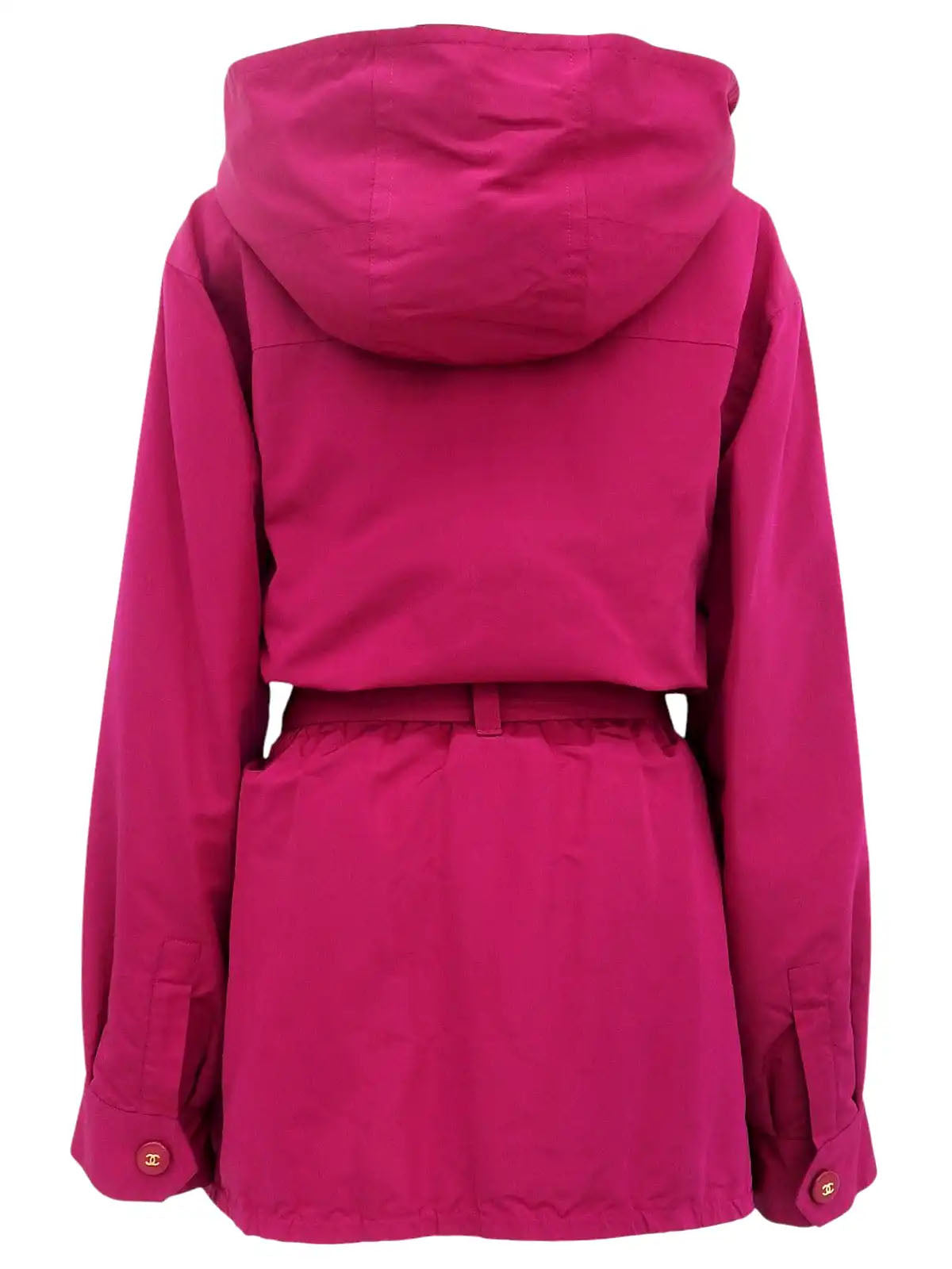 シルクベルテッドCCマークボタンコート ピンク