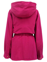 シルクベルテッドCCマークボタンコート ピンク