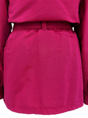 シルクベルテッドCCマークボタンコート ピンク