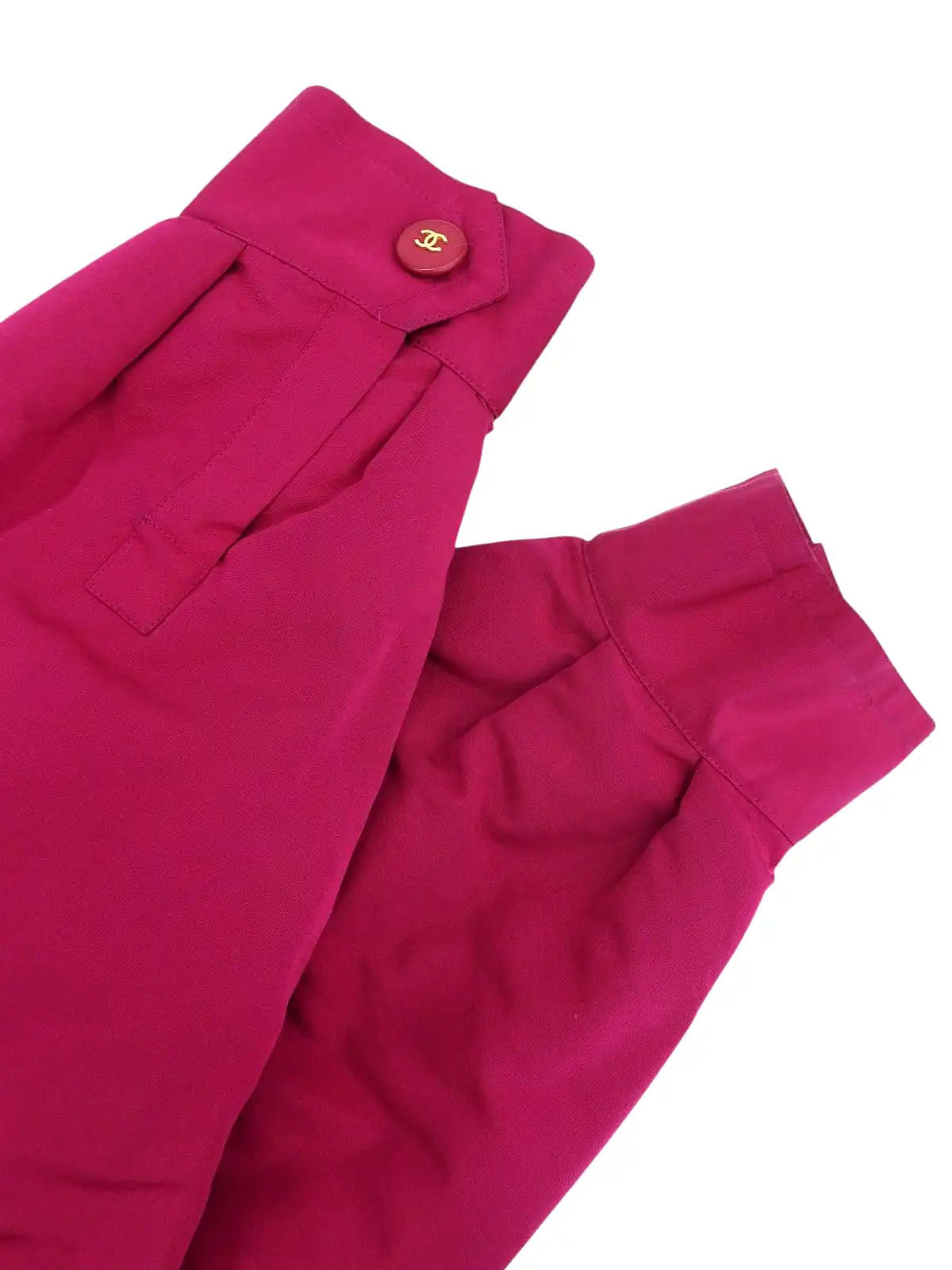 Silk Belted CC Mark Button Coat in Pink