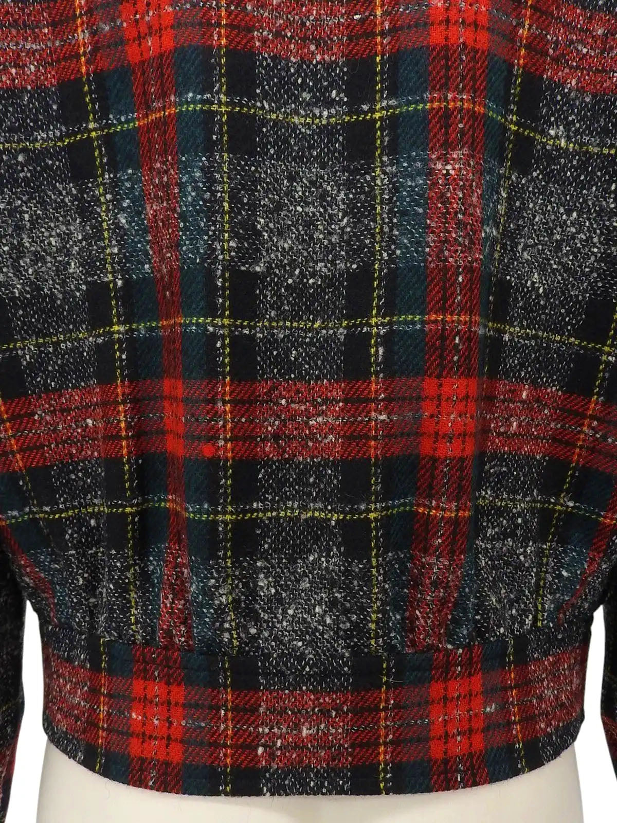 红/黑/绿羊毛格纹短夹克