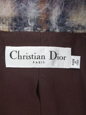 チェックパターンモヘアコート ネイビー/ホワイト