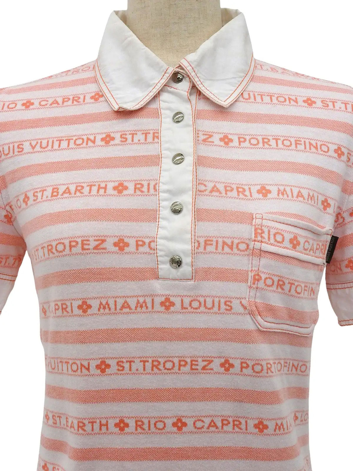 白色/橙色边框图案 Polo 衫