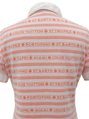 白色/橙色边框图案 Polo 衫