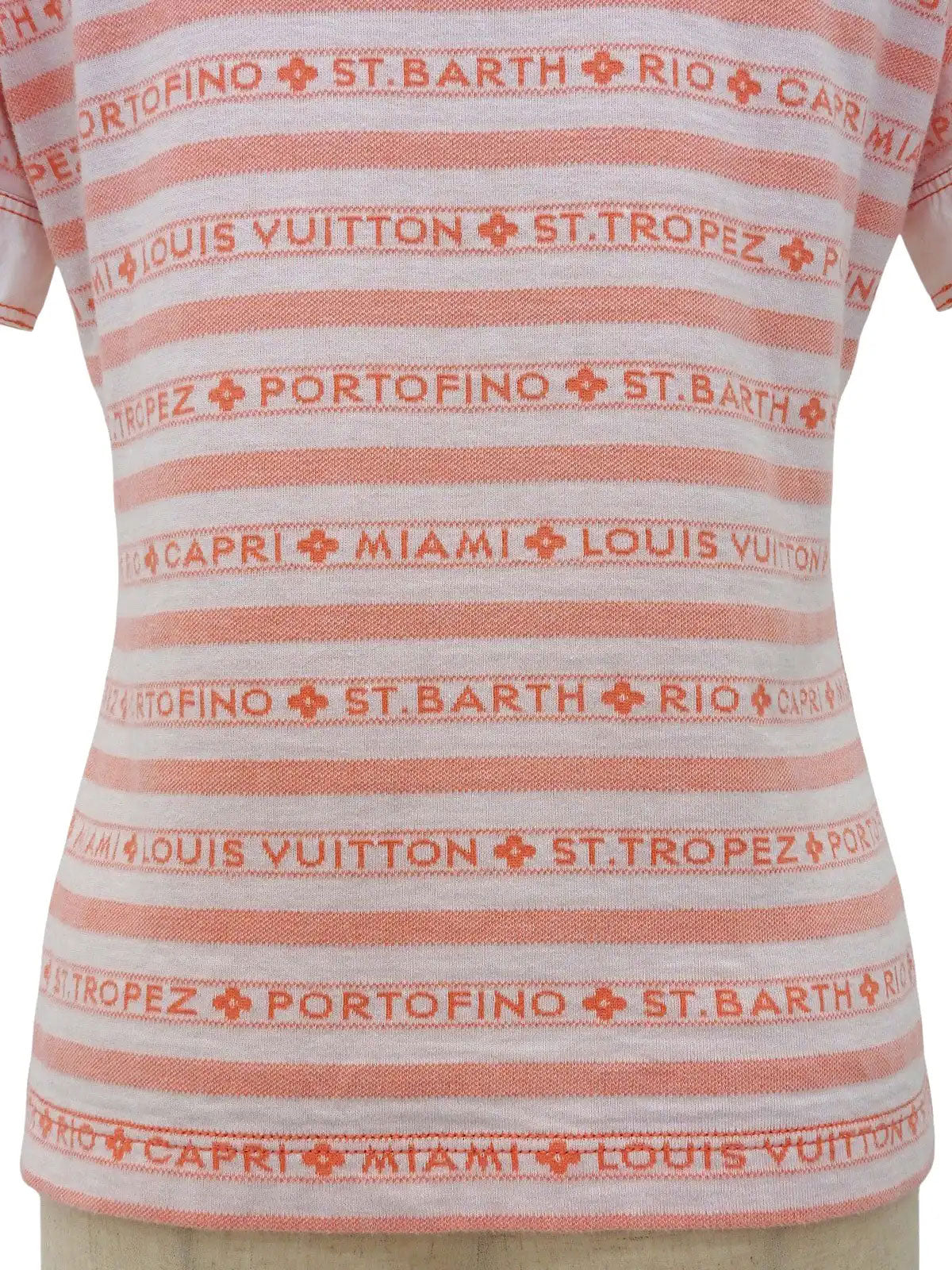 ボーダーパターンポロシャツ ホワイト/オレンジ