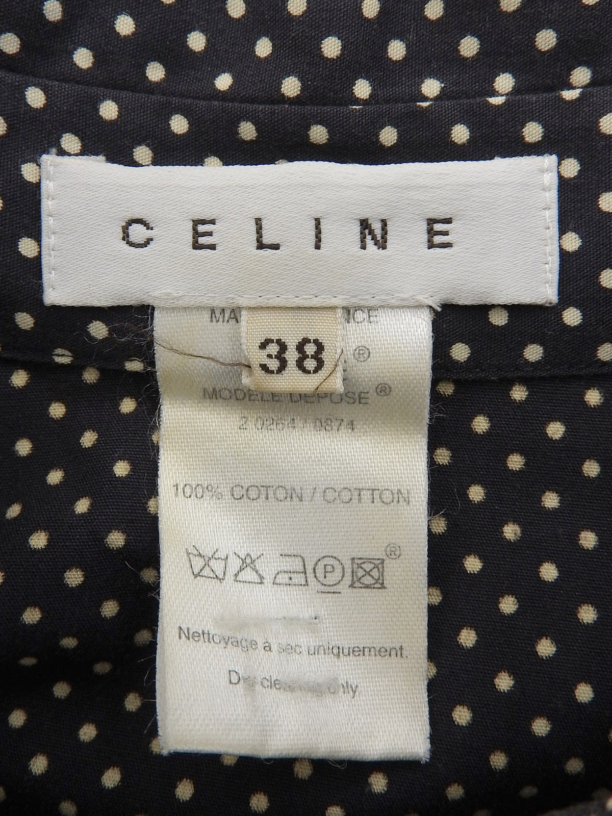 ドットパターンロングスリーブシャツ ブラック