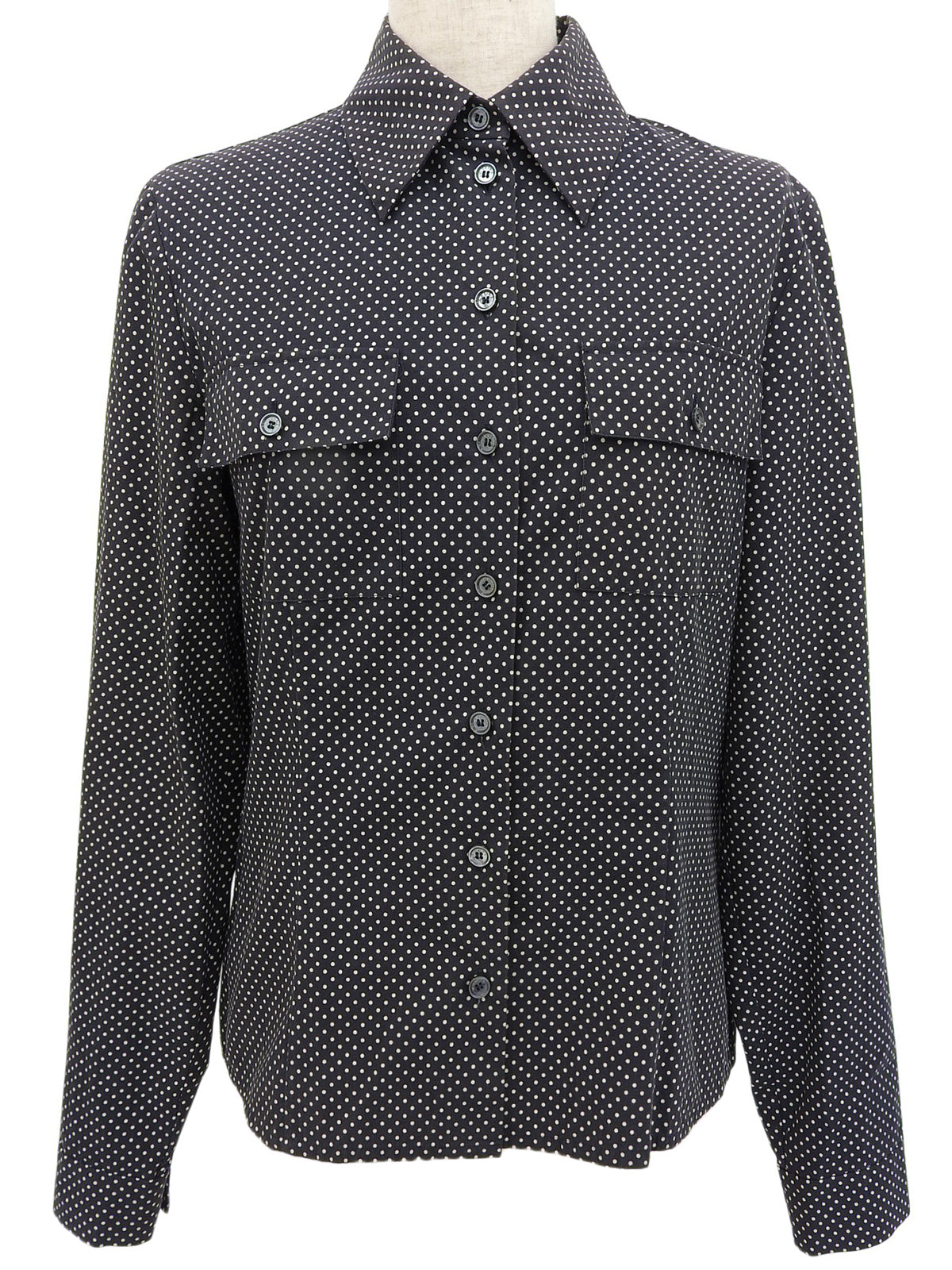 ドットパターン長袖シャツ ブラック