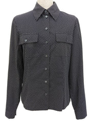 ドットパターン長袖シャツ ブラック