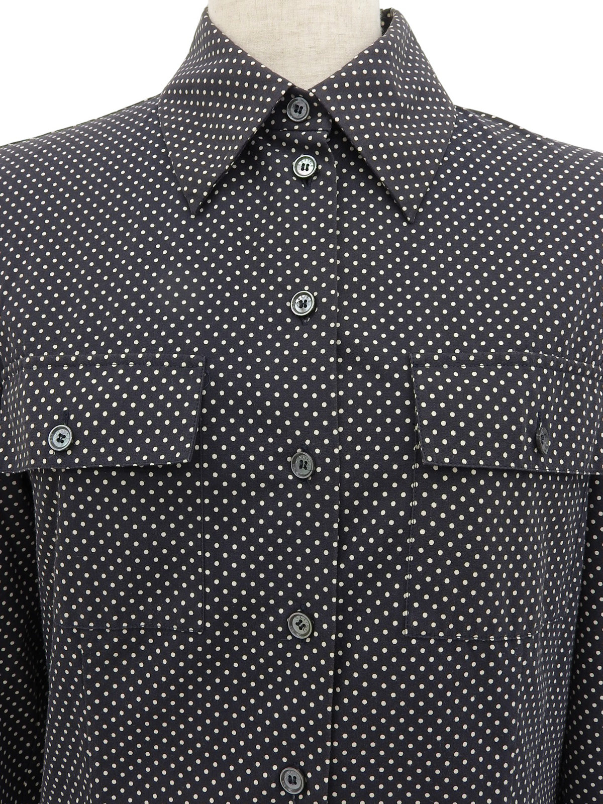 ドットパターンロングスリーブシャツ ブラック