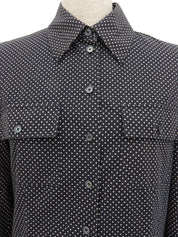 ドットパターンロングスリーブシャツ ブラック