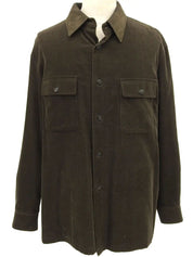 Corduroy Logo Button Shirt in Khaki