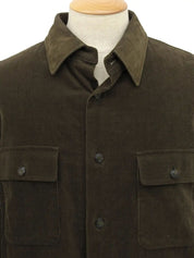 Corduroy Logo Button Shirt in Khaki