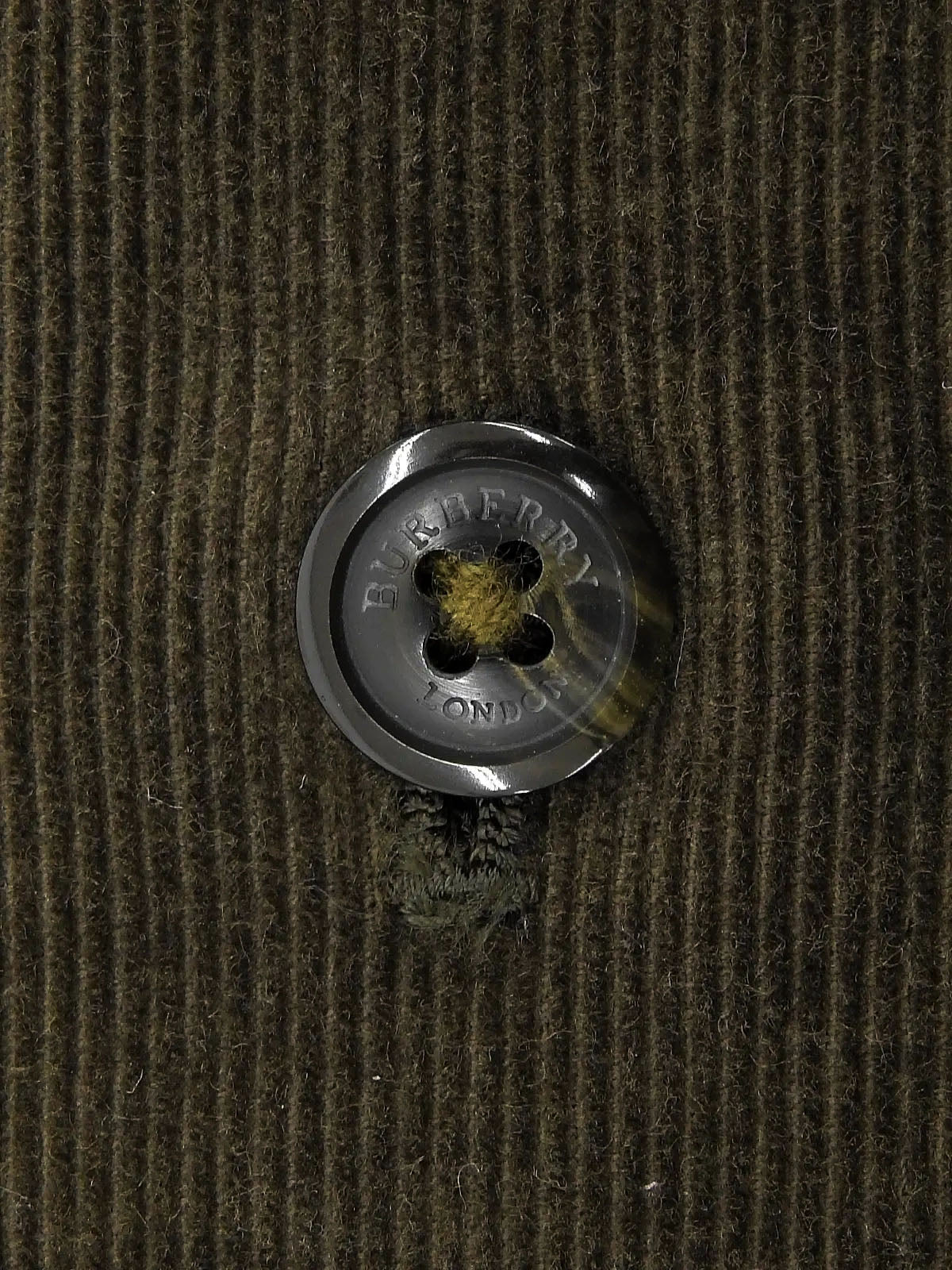 Corduroy Logo Button Shirt in Khaki