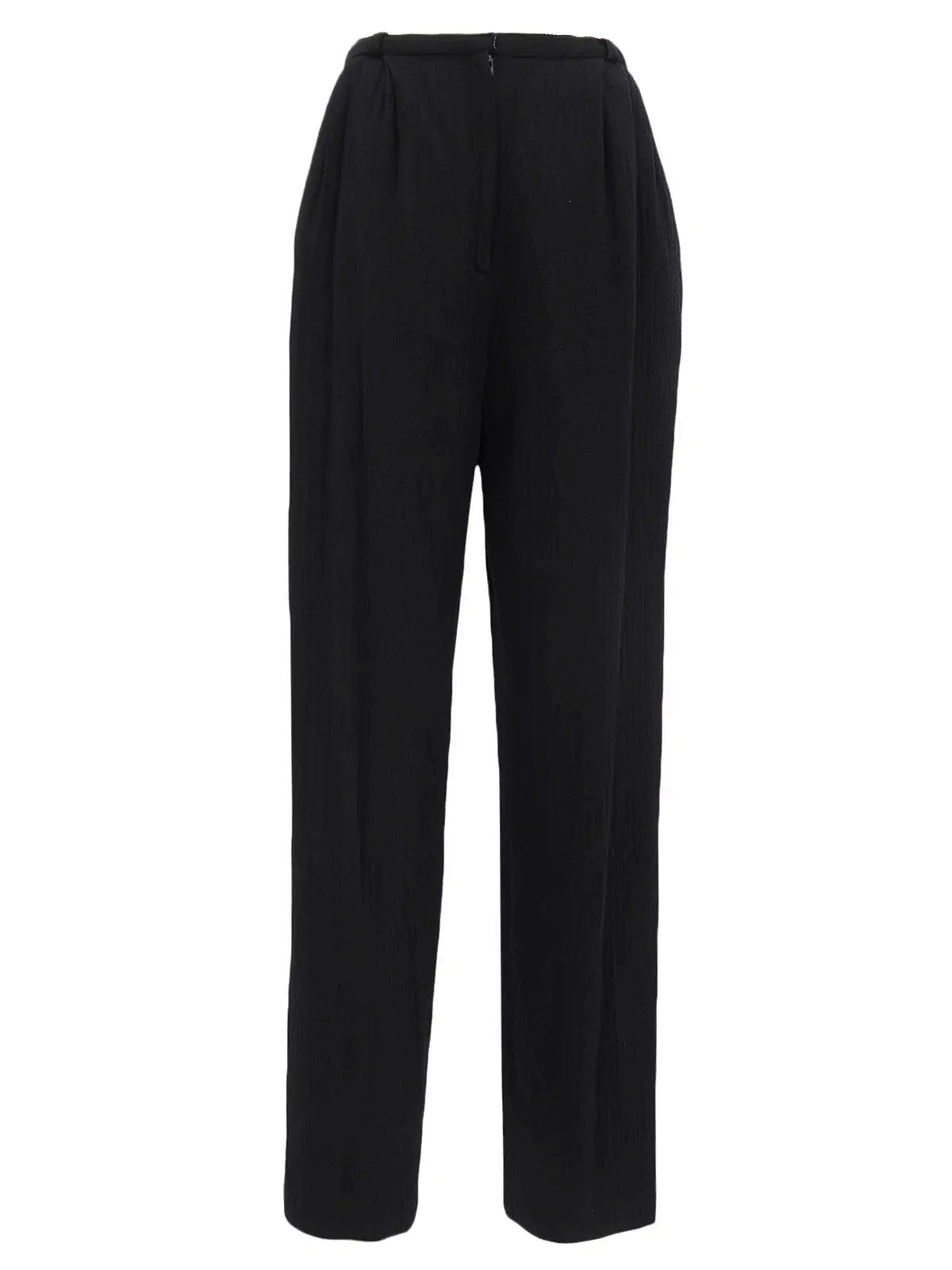 ウールストライプパターンセットアップ　ブラック