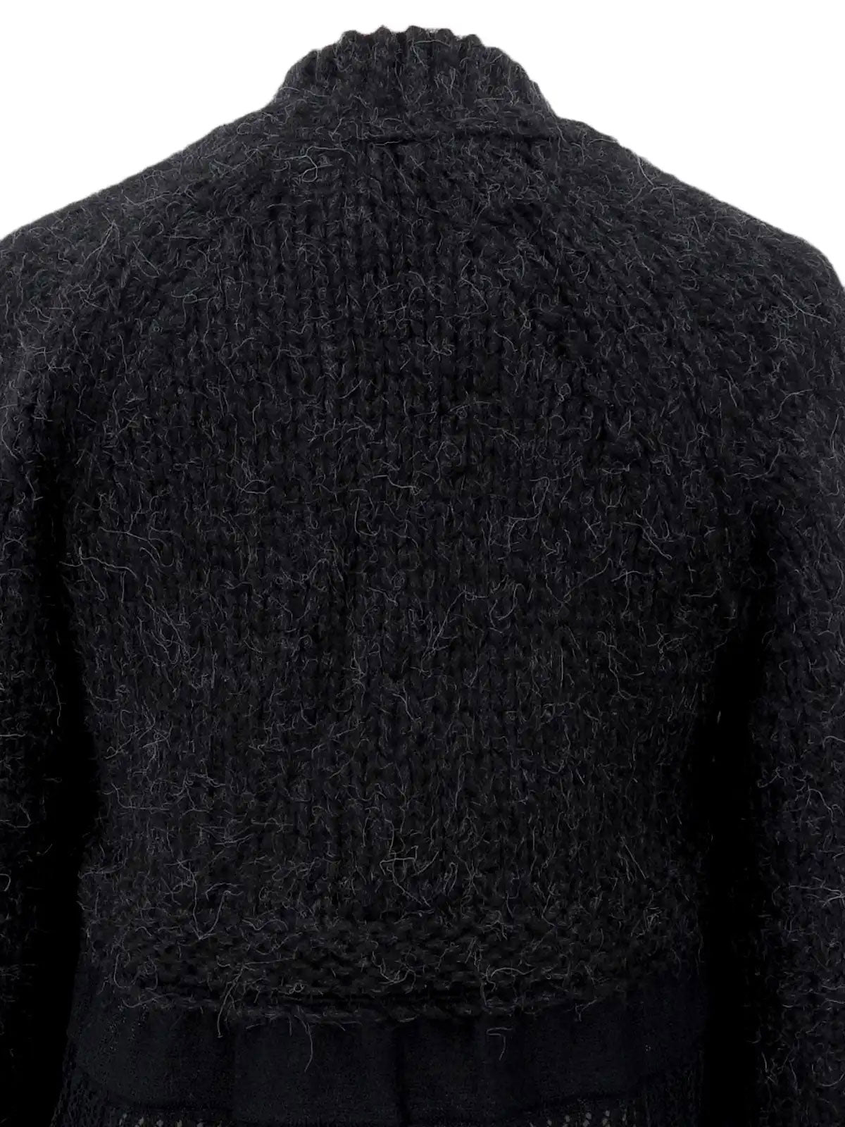 2007年製 ラインストーンCCマークプレートニットカーディガン チャコールグレー/ブラック