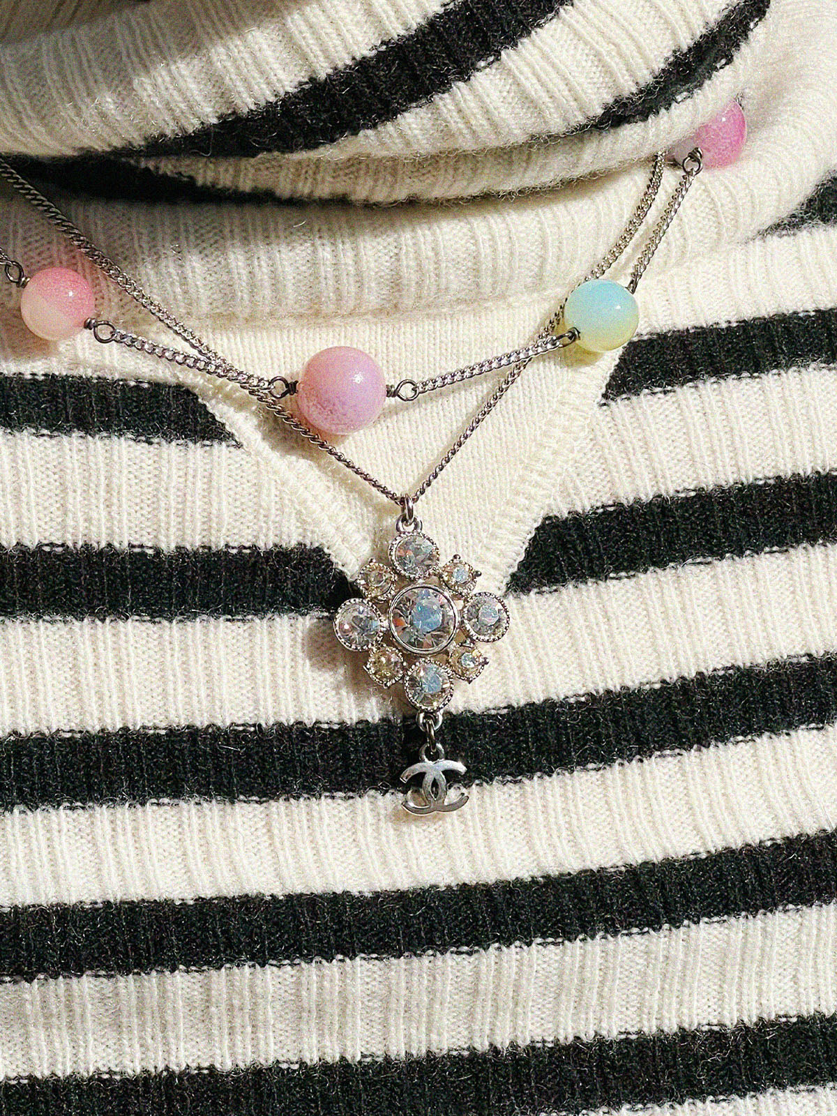 2009年製 ビジューCCマークネックレス シルバー