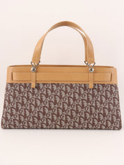 Trotter Pattern Top Handle Bag Brown