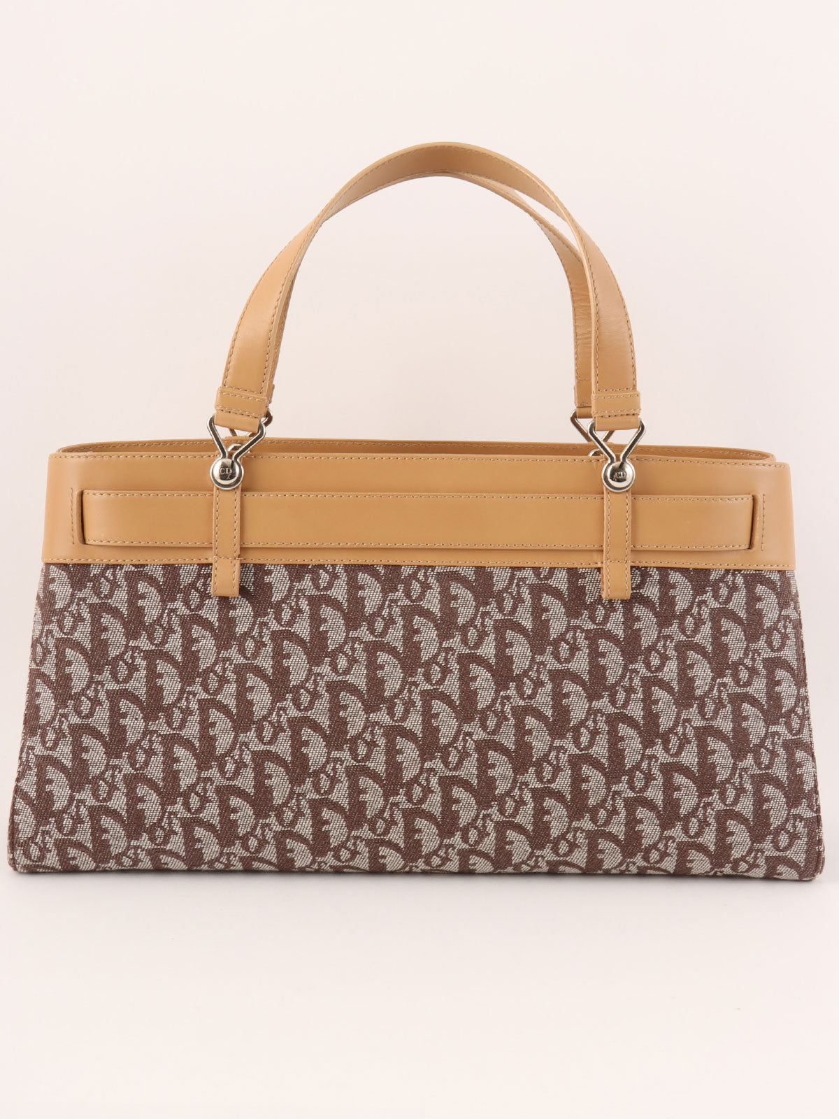 トロッターパターンハンドバッグ ブラウン