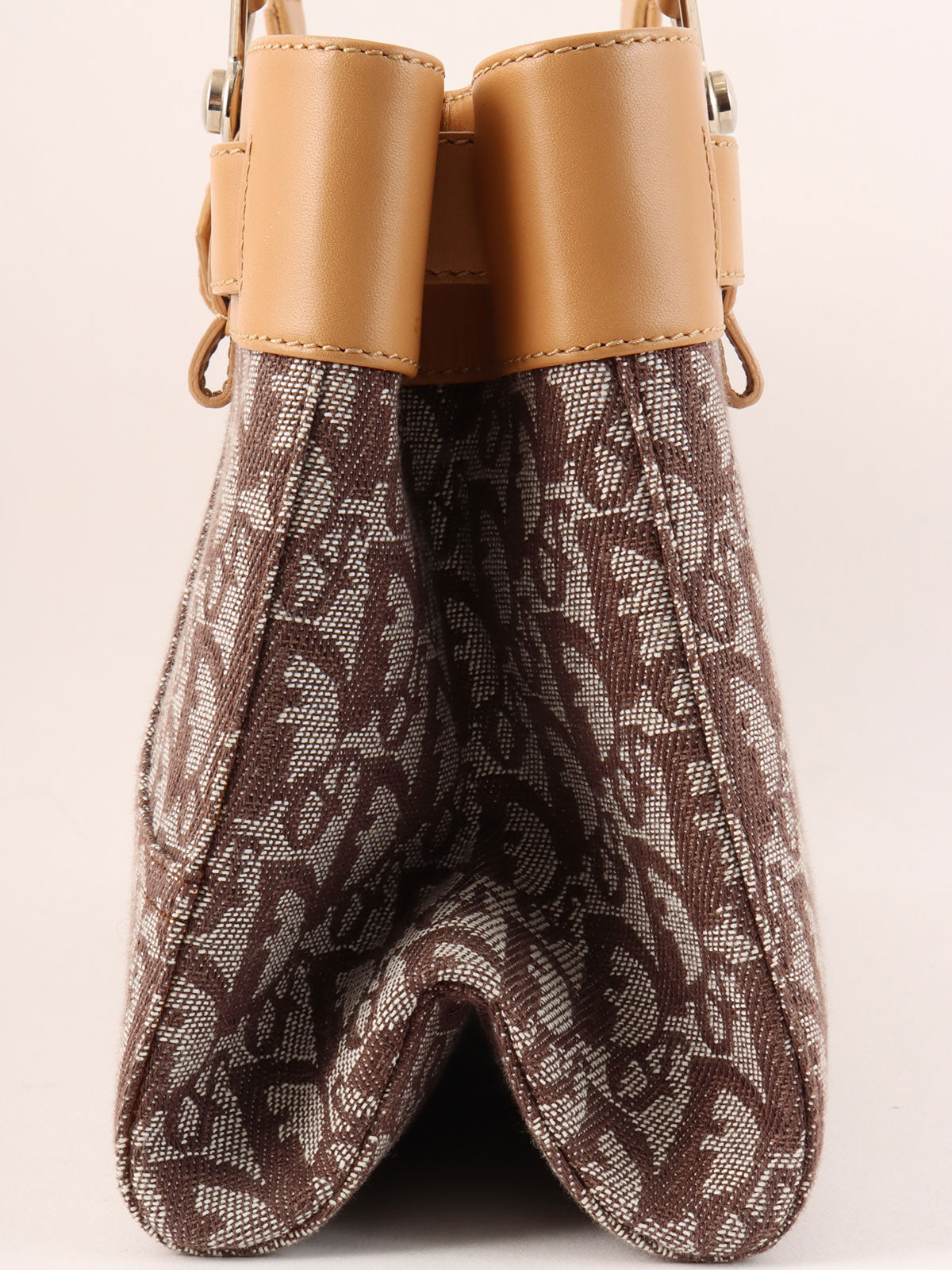 Trotter Pattern Top Handle Bag Brown