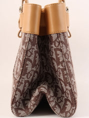 Trotter Pattern Top Handle Bag Brown