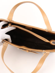 Trotter Pattern Top Handle Bag Brown