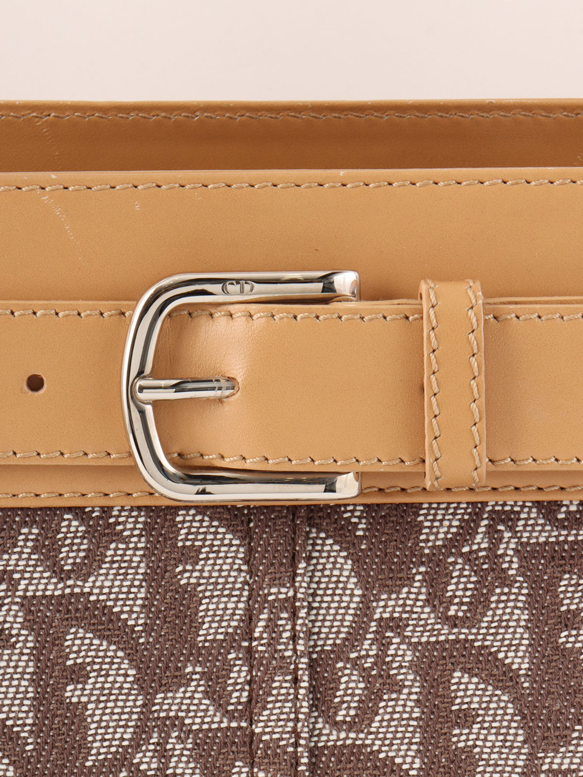 Trotter Pattern Top Handle Bag Brown